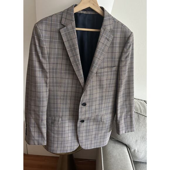 reda Other - REDA Italy Mens 40 Blazer Sport Coat Brown Blue Plaid Wool Preppy